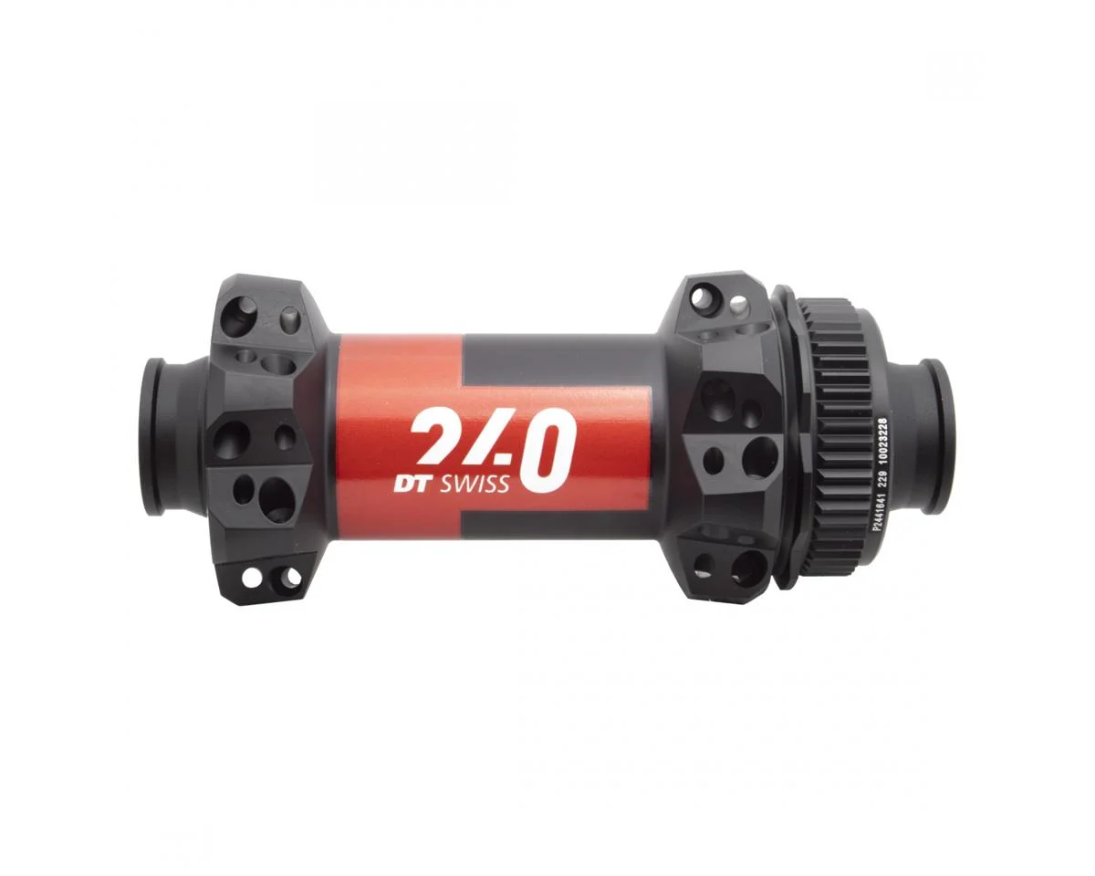 DT Swiss 240 Disc Brake Hubs (Black/Red) (Centerlock) (Front) (15 x 100mm) (28H) (Straight Pull)